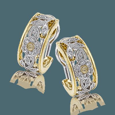 Simon G. 18k Yellow And White Gold Earrings