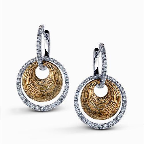 Simon G. 18k Two-Tone Gold Diamond Earrings