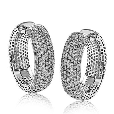 Simon G. 18k White Gold Hoop Earrings