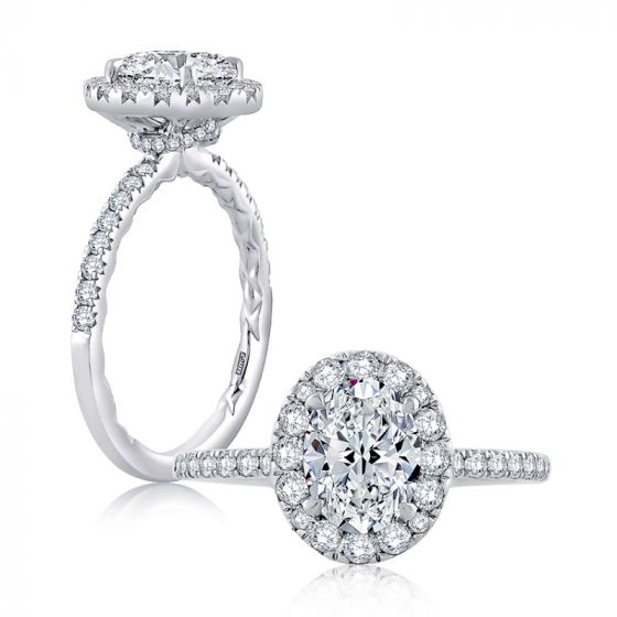 A. Jaffe Classic Oval Center Diamond Engagement Ring