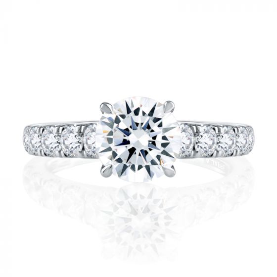 A. Jaffe Modern Diamond Pave Round Cut Diamond Engagement Ring