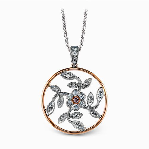 Simon G. 18k Two Tone Gold Diamond Pendant