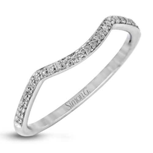 Simon G. 18k White Gold Diamond Wedding Band
