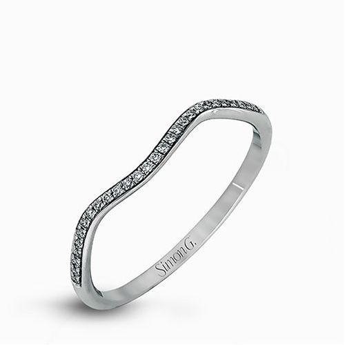 Simon G. 18k White Gold Diamond Wedding Band