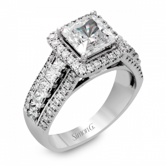 Simon G. 18k White Gold Diamond Engagement Ring