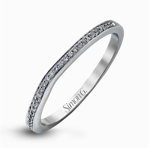 Simon G. 18k White Gold Diamond Wedding Band