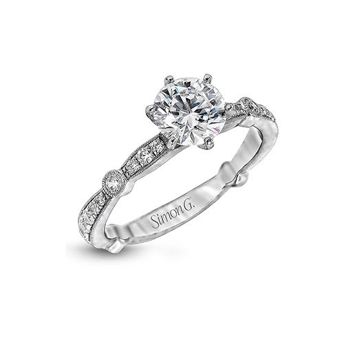 Simon G. 18k White Gold Engagement Ring