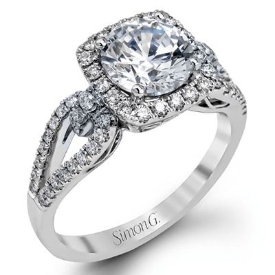 Simon G. 18k White Gold Engagement Ring