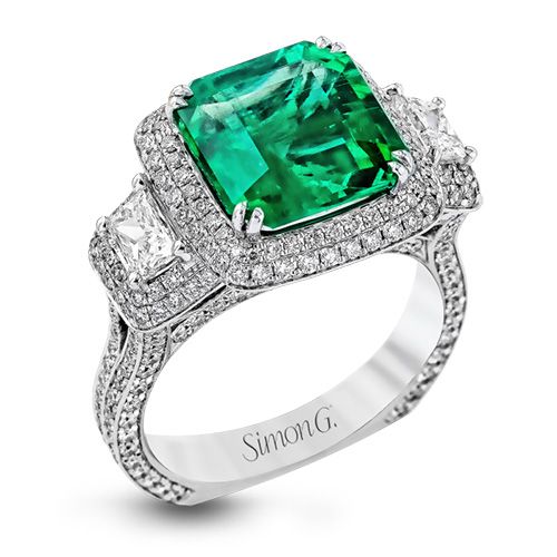 Simon G. 18k White Gold Diamond Ring