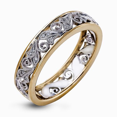 Simon G. 18k Two Tone Gold Diamond Ring