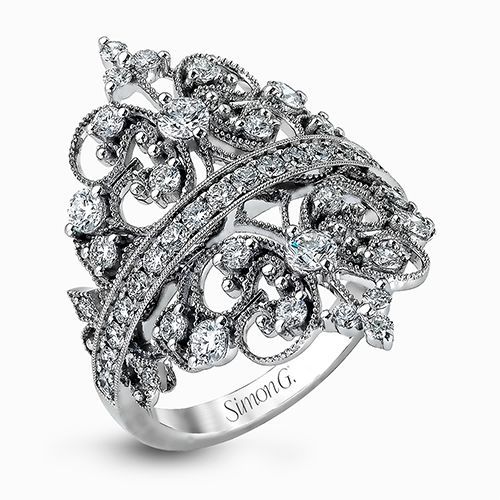 Simon G. 18k White Gold Diamond Ring