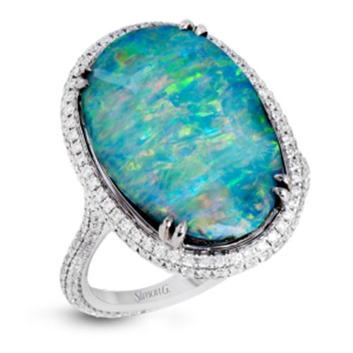Simon G. 18k White Gold Diamond Ring
