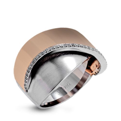 Simon G. 18k Two Tone Gold 0.11ct Diamond Band