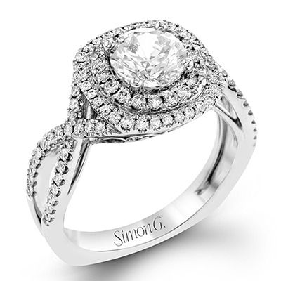 Simon G. 18k White Gold Engagement Ring
