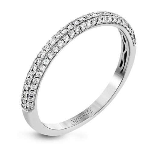 Simon G. 18k White Gold Diamond Wedding Band