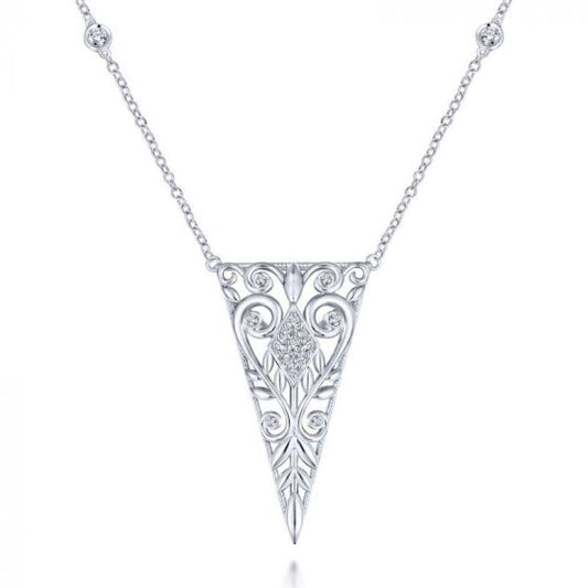 Gabriel & Co. Sterling Silver Victorian Gemstone Necklace