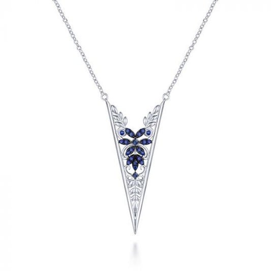 Gabriel & Co. Sterling Silver Victorian Gemstone Necklace