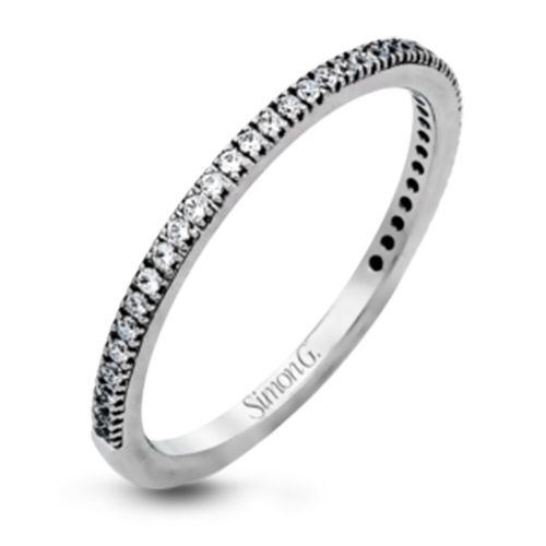 Simon G. 18k White Gold Diamond Wedding Band