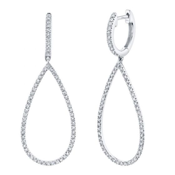 Shy Creation 14k Gold White 0.40Ct Diamond Earring
