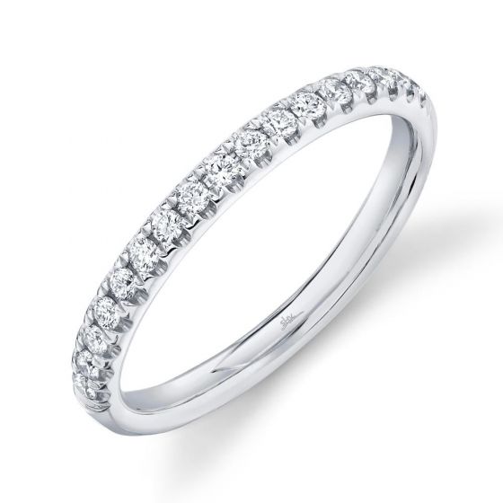 Shy Creation 14k Gold White 0.25Ct Diamond Band