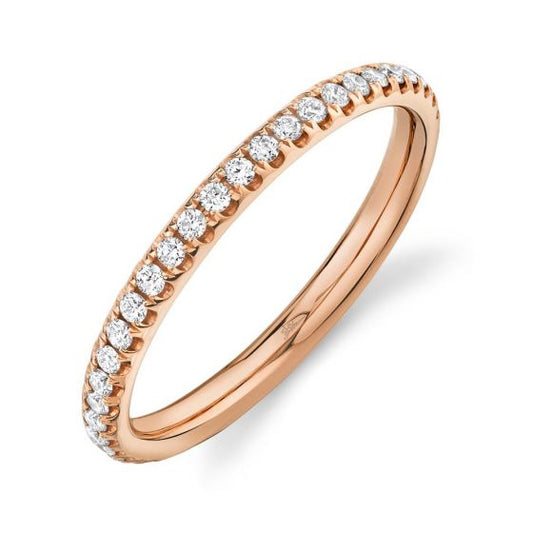 Shy Creation 14k Gold Rose 0.40Ct Diamond Eternity Band