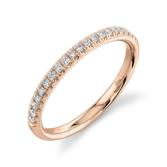 Shy Creation 14k Gold Rose 0.18Ct Diamond Band