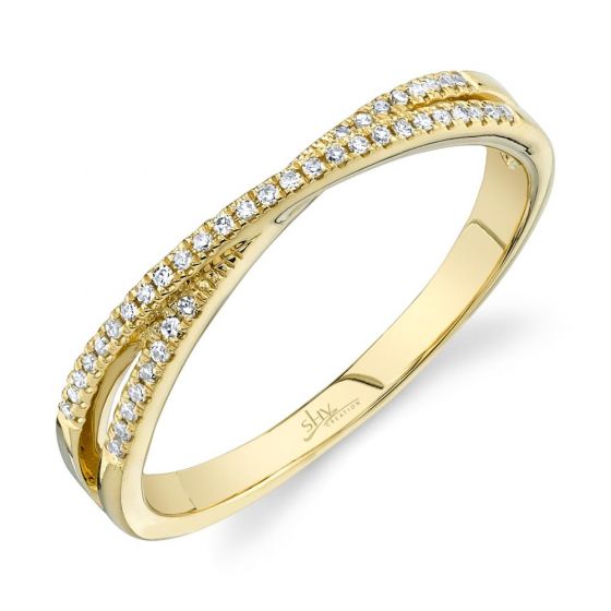 Shy Creation 14k Gold Yellow 0.09Ct Diamond Ring