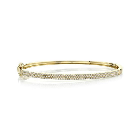 Shy Creation 14k Gold Yellow 0.52Ct Diamond Pave Bangle