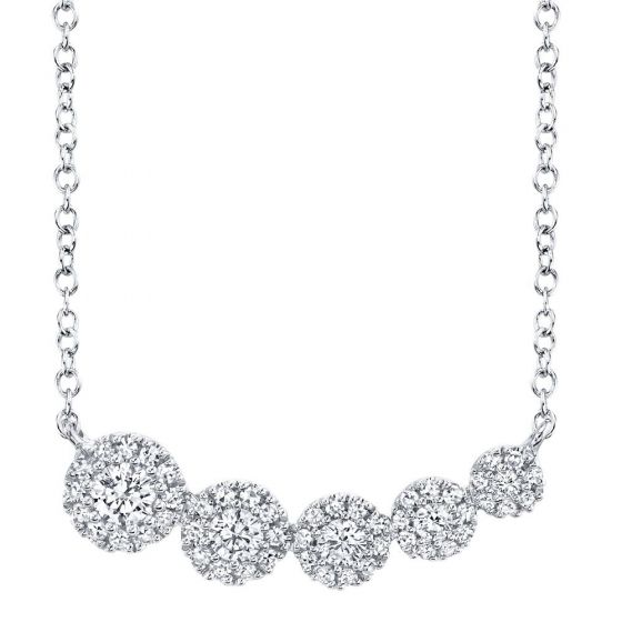 Shy Creation 14k Gold White 0.32Ct Diamond Necklace
