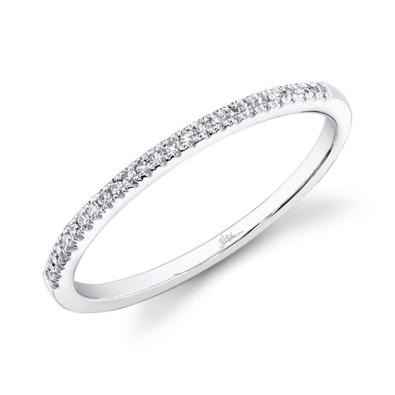 Shy Creation 14k Gold White 0.08Ct Diamond Band