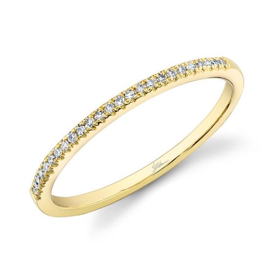 Shy Creation 14k Gold Yellow 0.08Ct Diamond Band