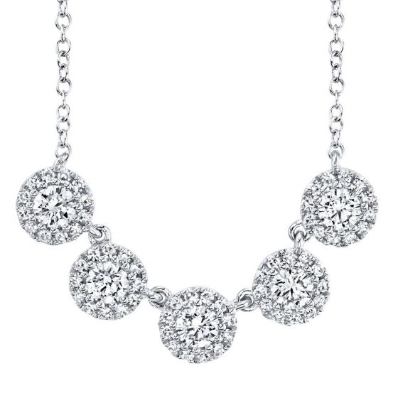 Shy Creation 14k Gold White 0.53Ct Diamond Necklace