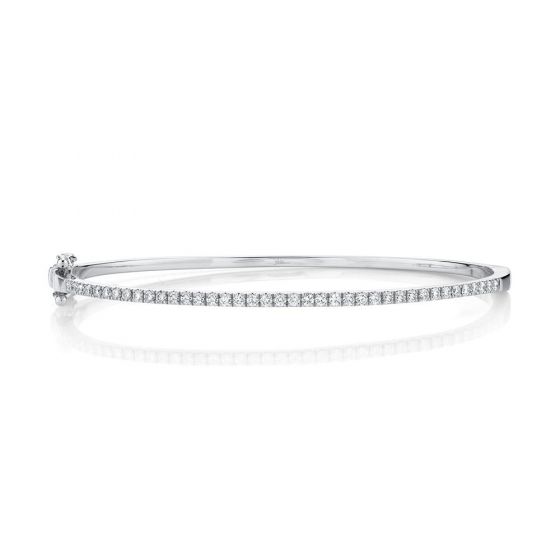 Shy Creation 14k Gold White 0.62Ct Diamond Bangle