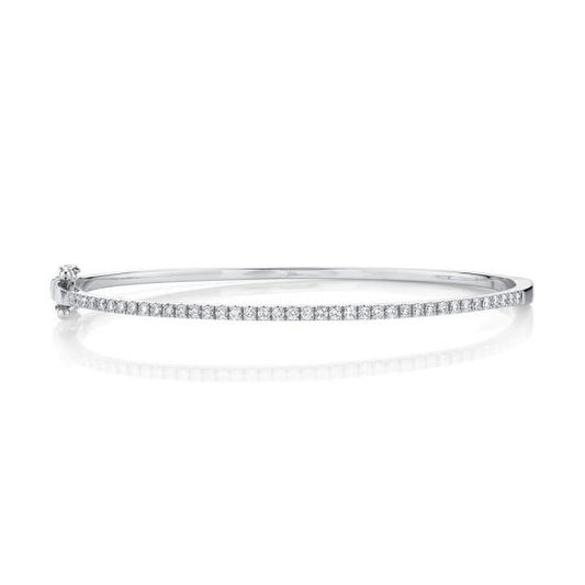 Shy Creation 14k Gold White 0.62Ct Diamond Bangle