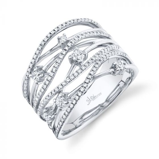 Shy Creation White 0.49Ct Diamond Bridge Ring