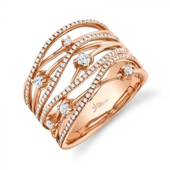 Shy Creation Rose 0.49Ct Diamond Bridge Ring