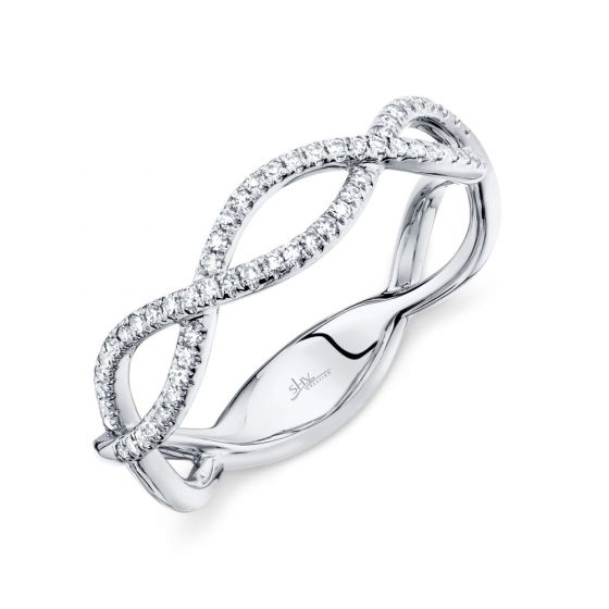 Shy Creation 14k Gold White 0.19Ct Diamond Ring