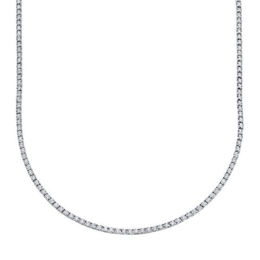 Shy Creation 14k Gold White 3.96Ct Diamond Tennis Necklace