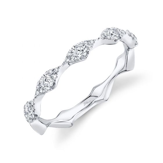 Shy Creation 14k Gold White 0.38Ct Diamond Band