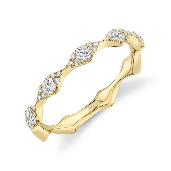Shy Creation 14k Gold Yellow 0.38Ct Diamond Band