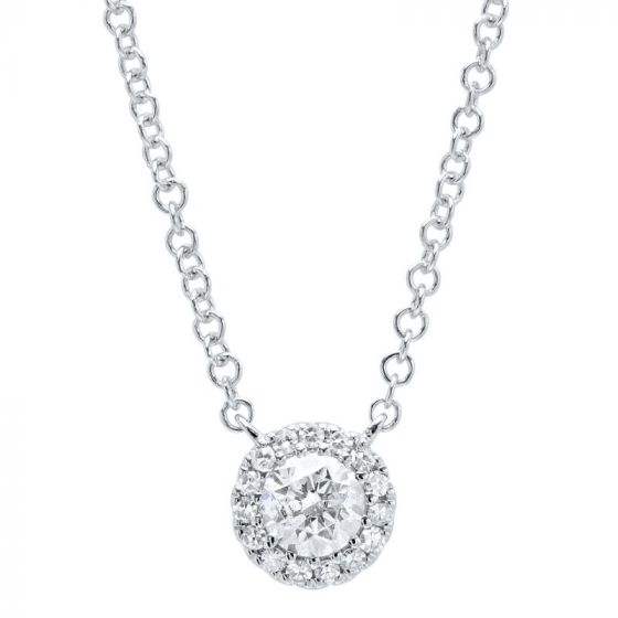 Shy Creation 14k White Gold Necklace