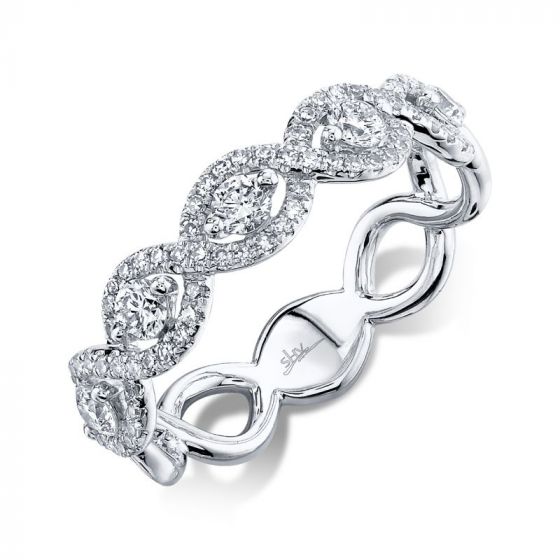 Shy Creation 14k White Gold Diamond Womens Ring