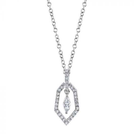 Shy Creation 14k White Gold Necklace