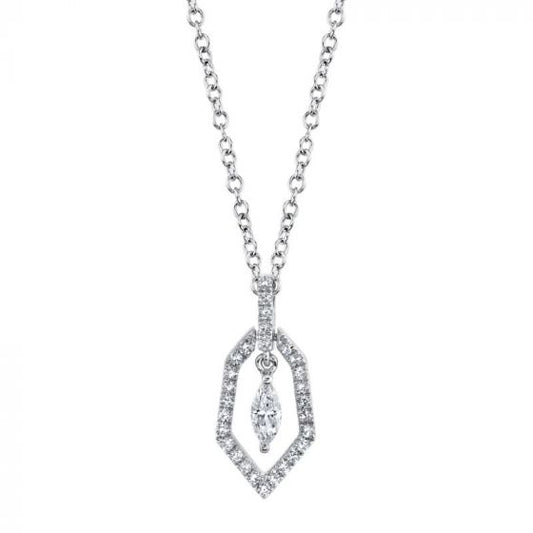 Shy Creation 14k White Gold Necklace