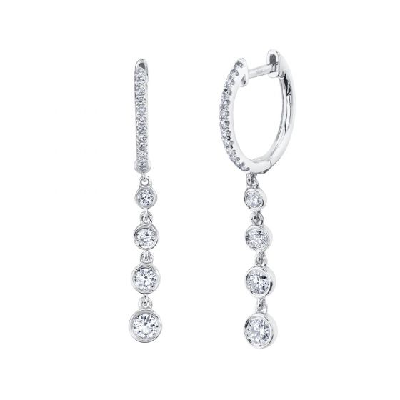 Shy Creation 14k Gold White 0.45Ct Diamond Earring