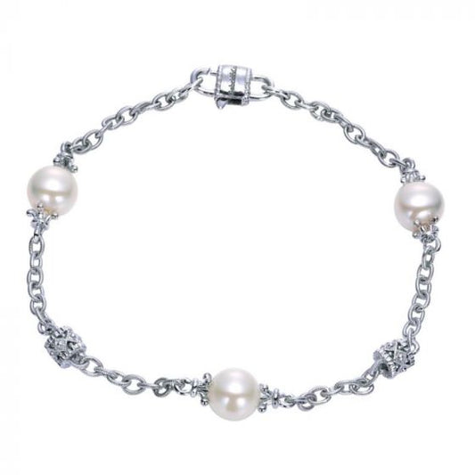 Gabriel & Co. Sterling Silver Victorian Pearl Bracelet