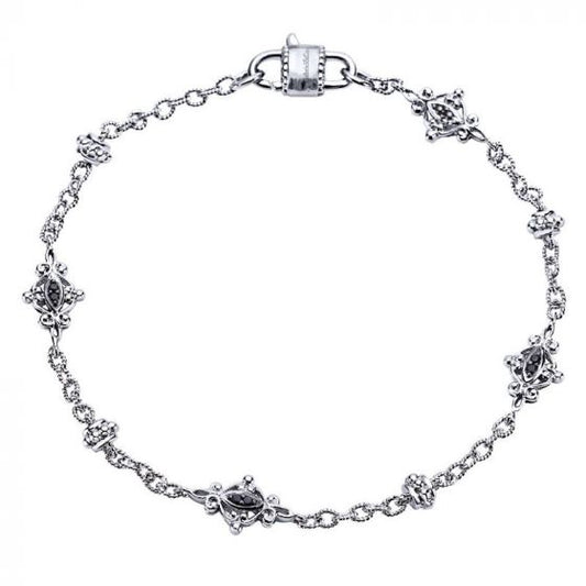 Gabriel & Co. Sterling Silver Victorian Gemstone Bracelet