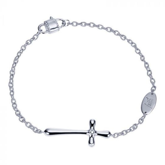 Gabriel & Co. Sterling Silver Faith Diamond Bracelet