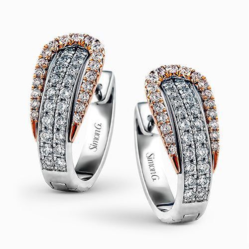 Simon G. 18k White Gold Diamond Earrings