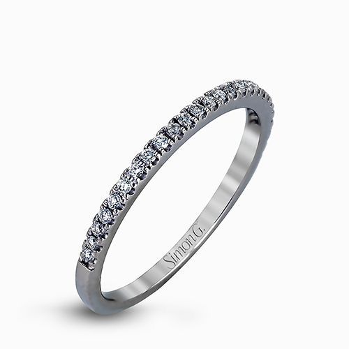Simon G. 18k White Gold Diamond Wedding Band